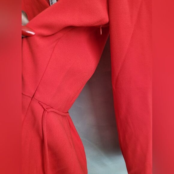 J.Crew Drapey Faux Wrap Top Red NWT Sz 10 Tall Tie Waist - Picture 14 of 14